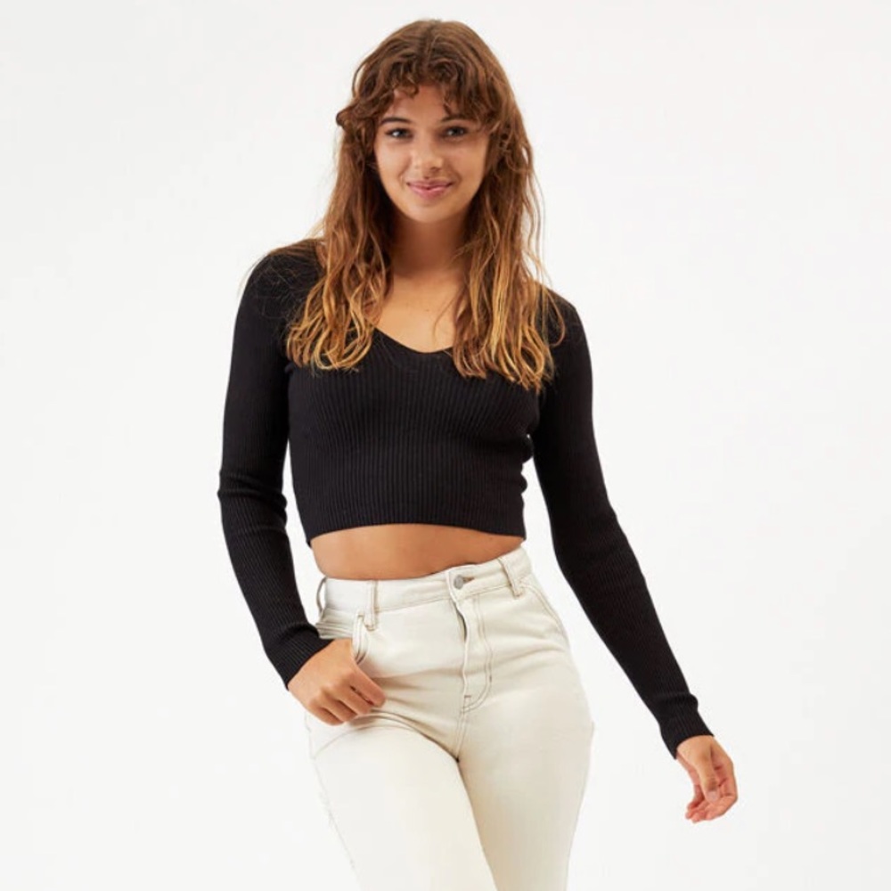 Sweater Long Sleeve Crop Top